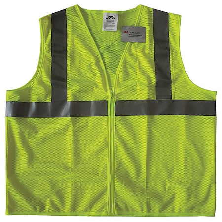 Safety Vest, Yellow/Green, 2XL, Zipper MPN:491T04