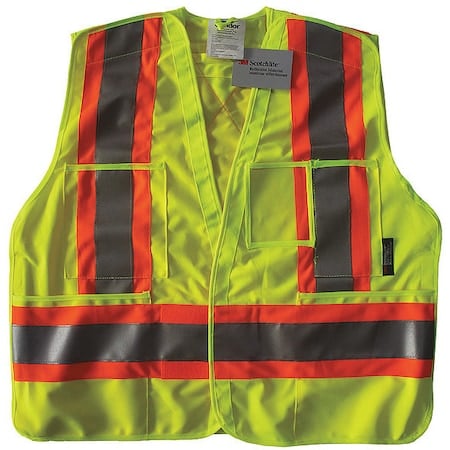 Safety Vest, Yellow/Green, S/M, Polyester MPN:491T10