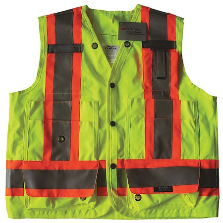 Safety Vest, Yellow/Green, M, Snap MPN:491T24
