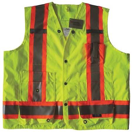 Safety Vest, Yellow/Green, 2XL, Snap MPN:491T26