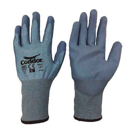 Cut Resistant Coated Gloves, Cut Level A2, Dipped, Polyurethane, Smooth, XL 1 PR MPN:49AD95
