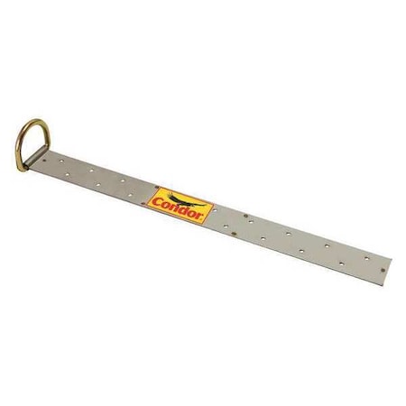 Roof Anchor, 19 in Length, 310 lb Weigth Capacity, Stainless Steel Anchor, Swivel D-Ring MPN:49CD18