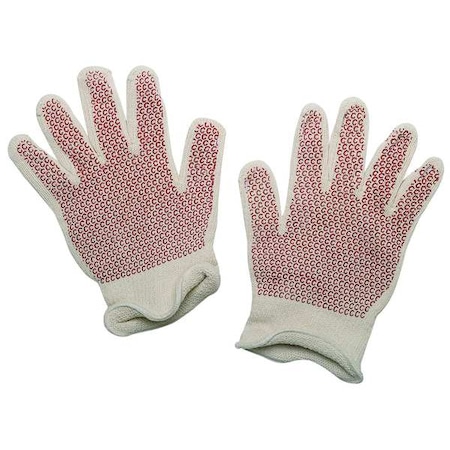 Condor Hot Mill Gloves, Cotton/Acrylic, 480 Degrees F Max Temp., Knit Cuff White/Rust, XL ( 10 ) MPN:4A277
