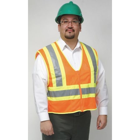 3XL Flame Resistant High Visibility Vest, Orange MPN:4CWD2