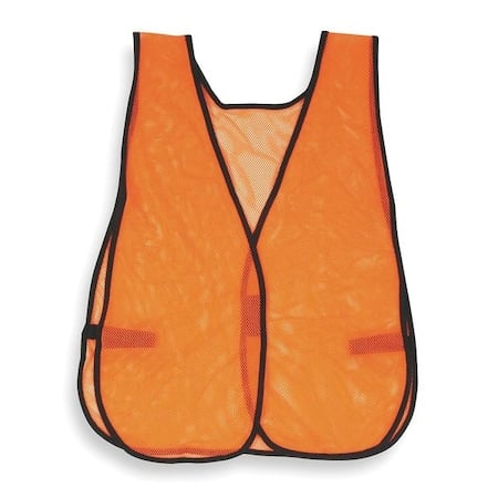 High Visibility Safety Vest, Polyester Mesh, Hook-and-Loop Closure, Orange, XL/2XL MPN:4CWE1