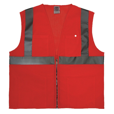 Medium Class 2 Cool Dry High Visibility Vest, Orange MPN:4GJN3