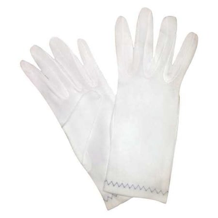Reversible Inspection Gloves, Nylon, 8 in Length, Heavy, White, Size S, 12 PK MPN:4JD14
