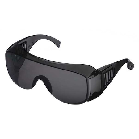 Safety Glasses, Visitor Series, Anti-Scratch, Frameless, OTG, Gray Frame, Gray Lens MPN:4JND6