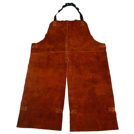Welding Apron, Leather, 42 in Length, Brown MPN:4KXH4