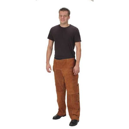 Welding Chaps, Brown, Leather, Universal MPN:4KXH6