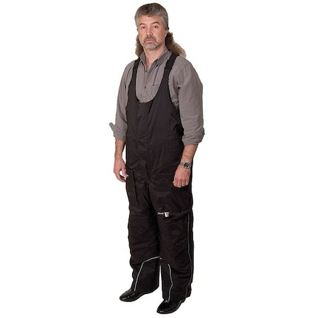 Cold Storage Bib Overall, 100% Polyester, 10 oz Fabric Weight, 29 1/2 in Inseam, Black, 3XL MPN:4KXK8