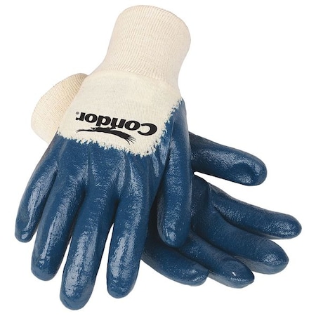 Coated Gloves, Nitrile, Smooth, 3/4 Dip, 3 Abrasion Level, Blue/White, S (7) 1 PR MPN:4NMT1