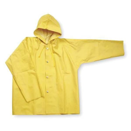 Rain Jacket with Hood, Yellow, XL MPN:4T235