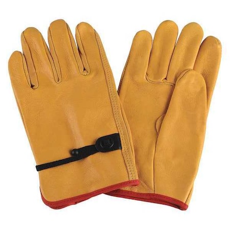 Leather Drivers Gloves, Cowhide, Cinch, Keystone Thumb, Gunn Cut, Yellow, S 1 PR MPN:4TJT8
