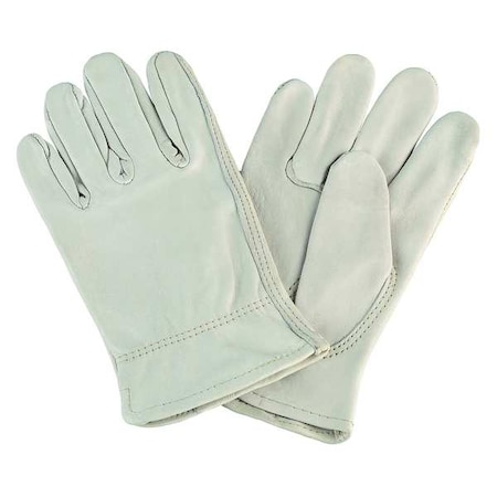 Leather Drivers Gloves, Cowhide, Shirred Slip-On, Keystone Thumb, Gunn Cut, Off White, S 1 PR MPN:4TJV7