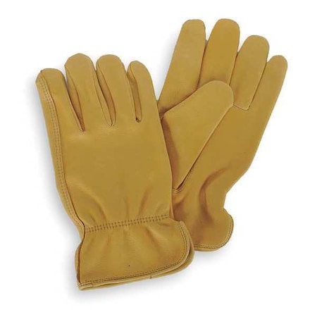 Leather Drivers Gloves, Deerskin, Shirred Slip-On, Keystone Thumb, Gunn Cut, Yellow, S 1 PR MPN:4TJX6
