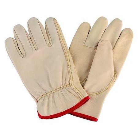Leather Drivers Gloves, Goatskin, Shirred Slip-On, Keystone Thumb, Gunn Cut, Beige, M 1 PR MPN:4TJZ3