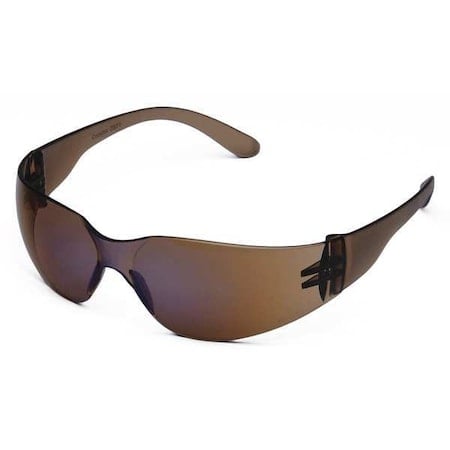 Safety Glasses, Condor V, Scratch-Resistant, Wraparound, Frameless, Brown Frame, Blue Mirror Lens MPN:4VCF8