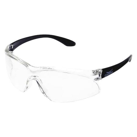 Safety Glasses, Anti-Fog, Anti-Scratch, Anti-Static, Frameless, Wraparound, Black Arm, Clear Lens MPN:4VCJ3