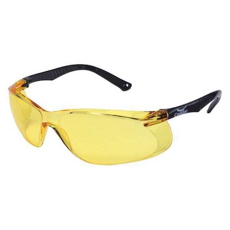 Jbird, Safety Glasses, Anti-Scratch, Amber Lens, Black Frame, Frameless MPN:4VCK5