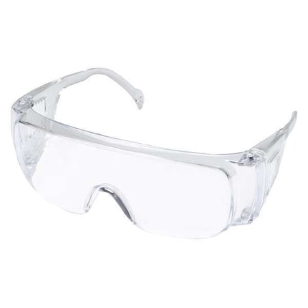 Safety Glasses, Visitor Series, Uncoated, Frameless, OTG, Clear Frame, Clear Lens, PK12 MPN:4VCL9
