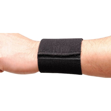 Wrist Wrap, Elastic, Slide On, Single Strap, Ambidextrous, Black, Size Universal MPN:4WV98