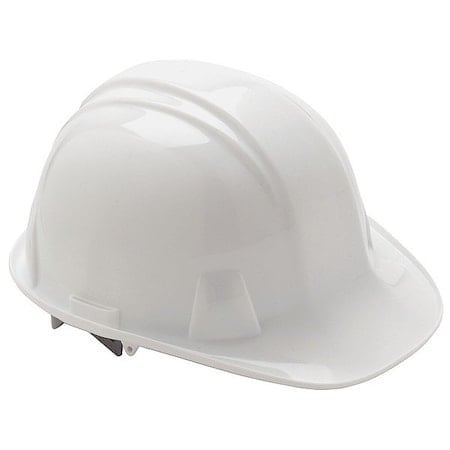 Front Brim Hard Hat, SL Series, Polyethylene, Type 1, Class E, Ratchet (4-Point), Side Slots, White MPN:52LC92