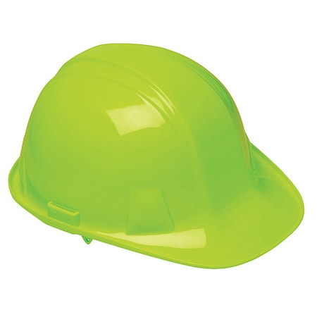 Front Brim Hard Hat, SL Series, Polyethylene, Type 1, Class E, Ratchet, Side Slots, Hi-Vis Green MPN:52LC97