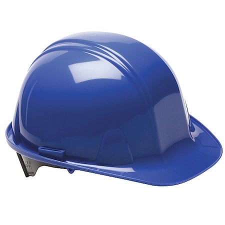Front Brim Hard Hat, SL Series, Polyethylene, Type 1, Class E, Ratchet (4-Point), Side Slots, Blue MPN:52LD02