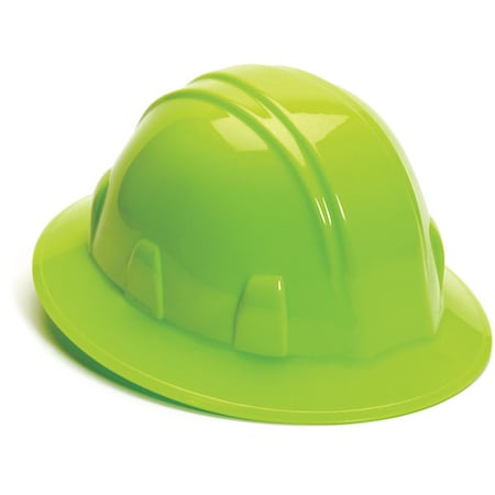 Hard Hat, SL, Polyethylene, 4 Point Ratchet, Type 1, Class E, Hi-Vis Lime MPN:52LD10