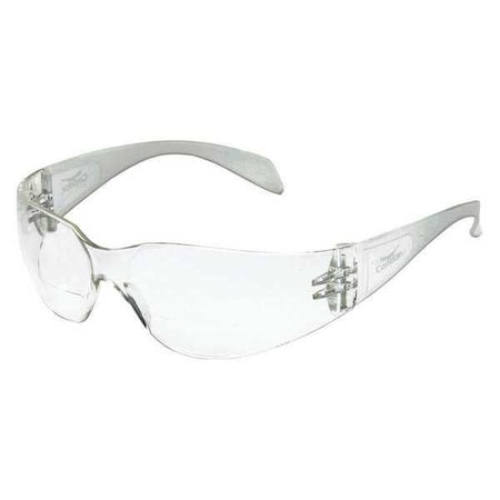 Starlite Reader Safety Glasses, Clear Wraparound Frame, 1.5 Diopter, Clear Lens, Universal MPN:52RW70