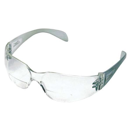 Starlite Reader Safety Glasses, Clear Wraparound Frame, 2.3 Diopter, Clear Lens, Universal MPN:52RW72