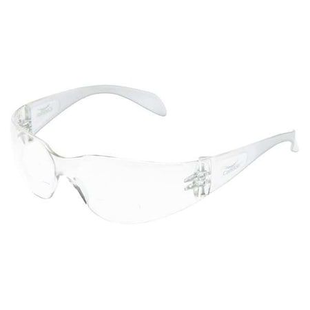 Starlite Reader Safety Glasses, Clear Wraparound Frame, 2.5 Diopter, Clear Lens, Universal MPN:52RW73