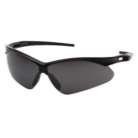Agitator, Safety Glasses, Anti-Scratch, Smoke Mirror Lens, Black Frame, Half-Frame MPN:52YP40