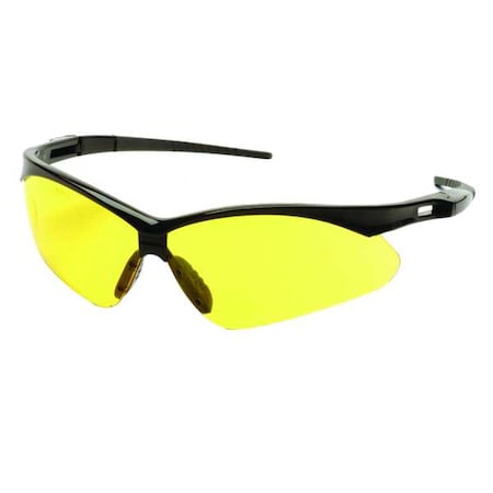 Safety Glasses, Wraparound Amber Polycarbonate Lens, Scratch-Resistant MPN:52YP41