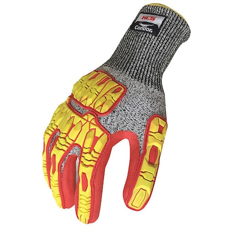 Hi-Vis Cut Resistant Impact Coated Gloves, Cut Level 3, Nitrile, Sandy, XL 1 PR MPN:53GM88