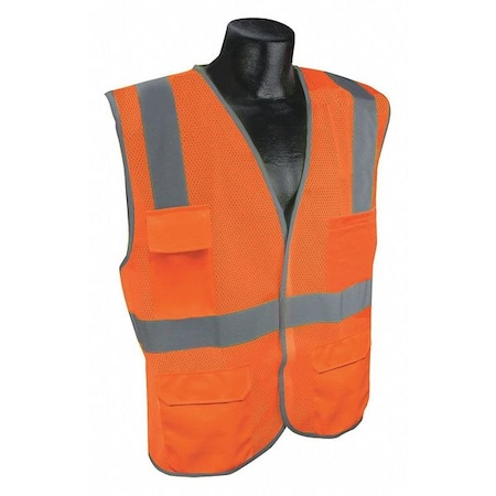 High Visibility Vest, Orange/Red, L/XL MPN:53YM17