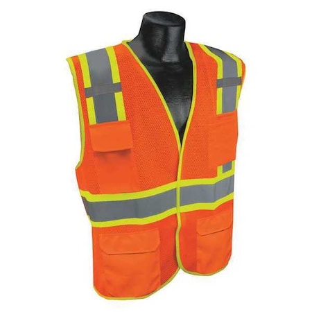 High Visibility Vest, Orange/Red, 2XL/3XL MPN:53YN55