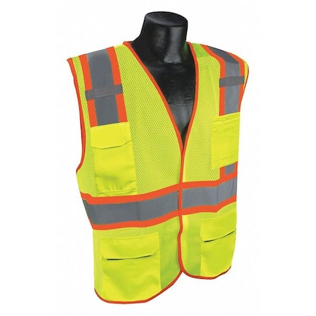 High Visibility Vest, Yllw/Green, 2XL/3XL MPN:53YN59