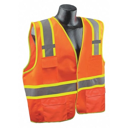 High Visibility Vest, Orange/Red, 2XL/3XL MPN:53YN63