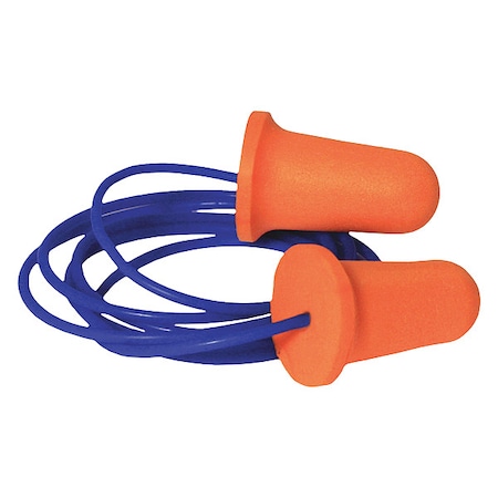 Disposable Foam Ear Plugs, Bell Shape, 33 dB, Orange, 100 PK MPN:55KN51