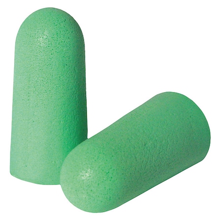 Disposable Foam Ear Plugs, Bullet Shape, 33 dB, Green, 200 PK MPN:55KN52