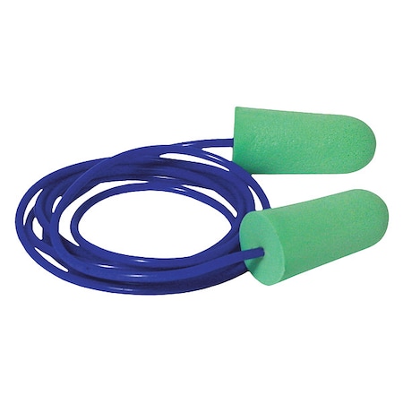 Disposable Foam Ear Plugs, Bullet Shape, 33 dB, Green, 100 PK MPN:55KN53