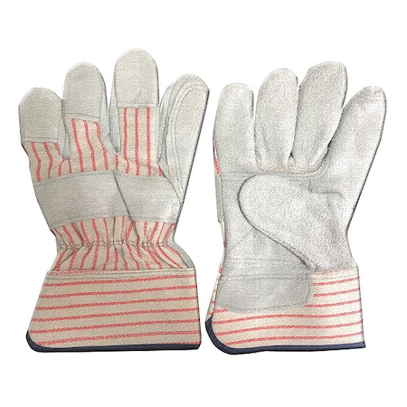 Leather Gloves, Cowhide, Safety Cuff, Wing Thumb, Gray, XL, 1 PR MPN:55NN32