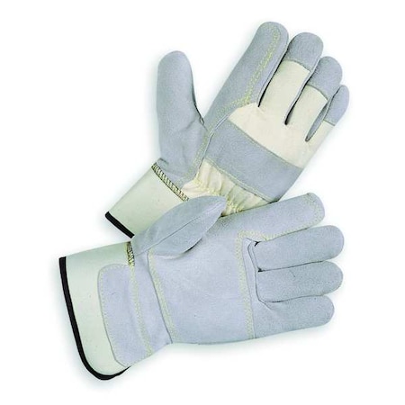 Leather Gloves, Cowhide, Safety Cuff, Wing Thumb, Full Finger, Gray, S, 1 PR MPN:5AJ45