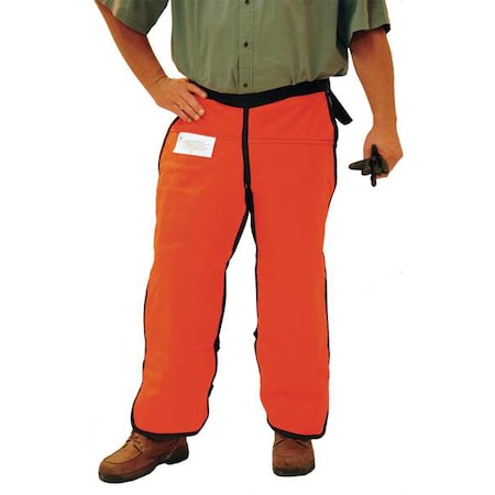 Chainsaw Chaps, Orange, Nylon, Size XL, 38 in Length MPN:5AN17