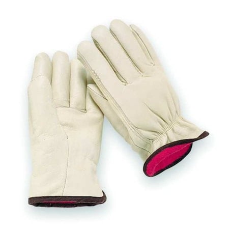 Leather Drivers Gloves, Cowhide, Shirred Slip-On, Straight Thumb, Gunn Cut, Beige, XL 1 PR MPN:5AW69