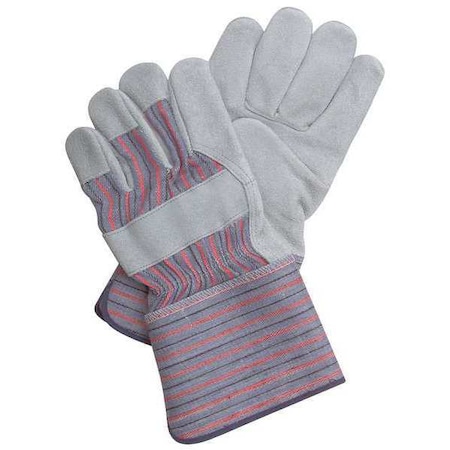 Leather Gloves, Cowhide, Gauntlet Cuff, Wing Thumb, Full Finger, Gray, L, 1 PR MPN:5JH03