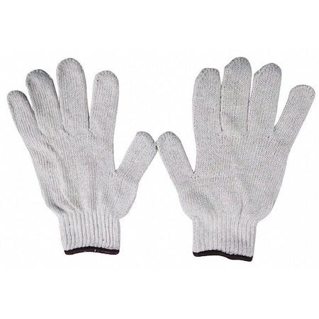 Knit Gloves, Cotton/Polyester, None Uncoated, Knit, Beige, S, 1 PR MPN:5JK53