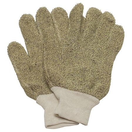 Condor Heat Resistant Gloves, Kevlar®/Cotton, 500 Degrees F Max Temp., Knit Cuff Green/Natural MPN:5MPK4